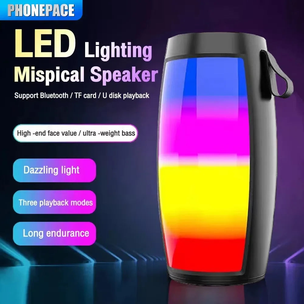 Bluetooth Wireless Speakers Powerful Portable Sound Box Subwoofer Car Audio Bass MP3 Player Sound System LED Lights