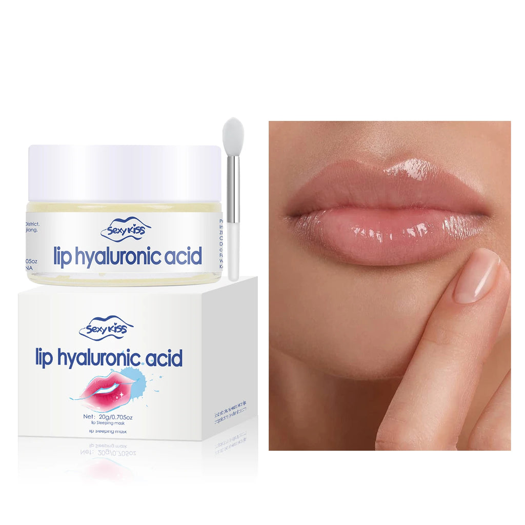 Collagen lip mask with hyaluronic acid, 20g, deep hydration, long-lasting moisturizing exfoliation, day and night use, can be given as a gift.