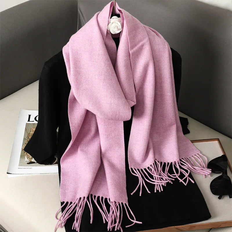 Winter Scarf Warm Thicken Cashmere Shawl Outdoor Fashion Luxury Tassels Pashmina Lady Wrap Windproof Scarves
