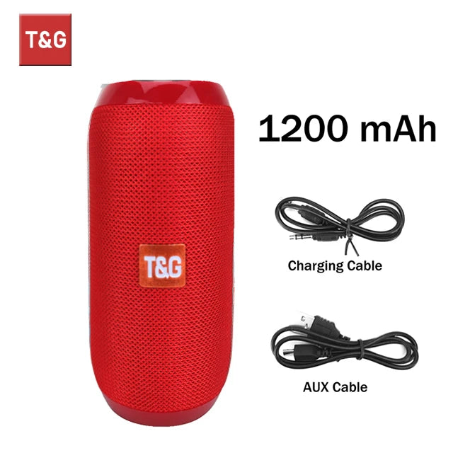 Alto-falante bluetooth t & g tg117 portátil tws caixa de som à prova dwaterproof água ao ar livre estéreo surround alto-falantes suporte tf rádio fm