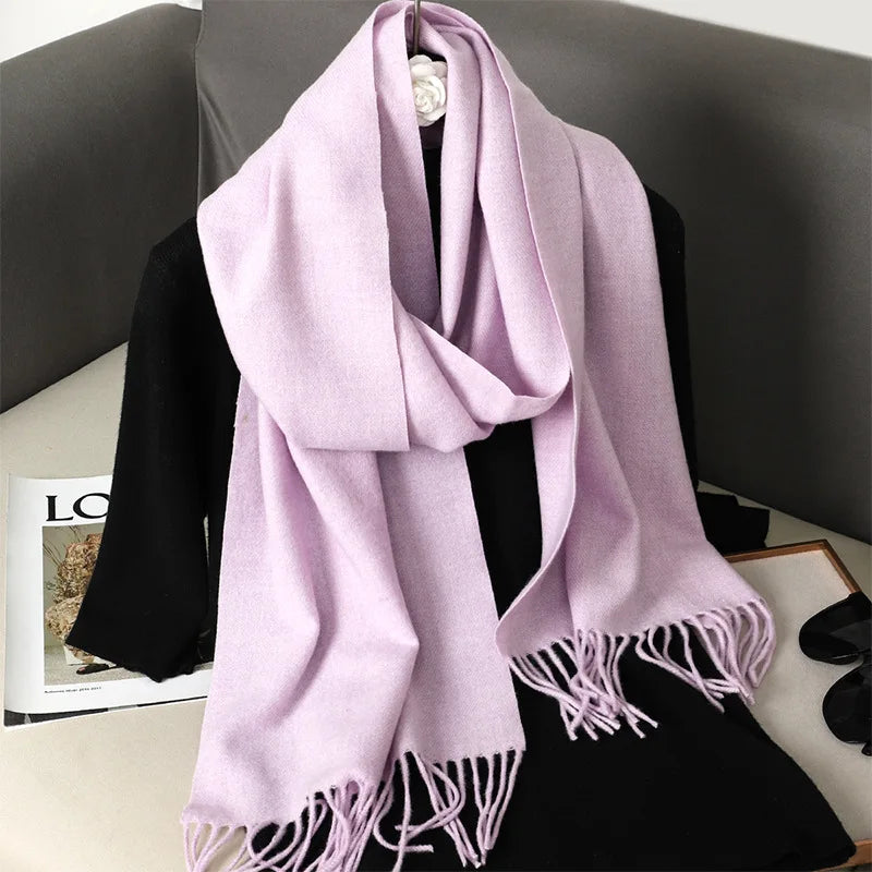 Winter Scarf Warm Thicken Cashmere Shawl Outdoor Fashion Luxury Tassels Pashmina Lady Wrap Windproof Scarves