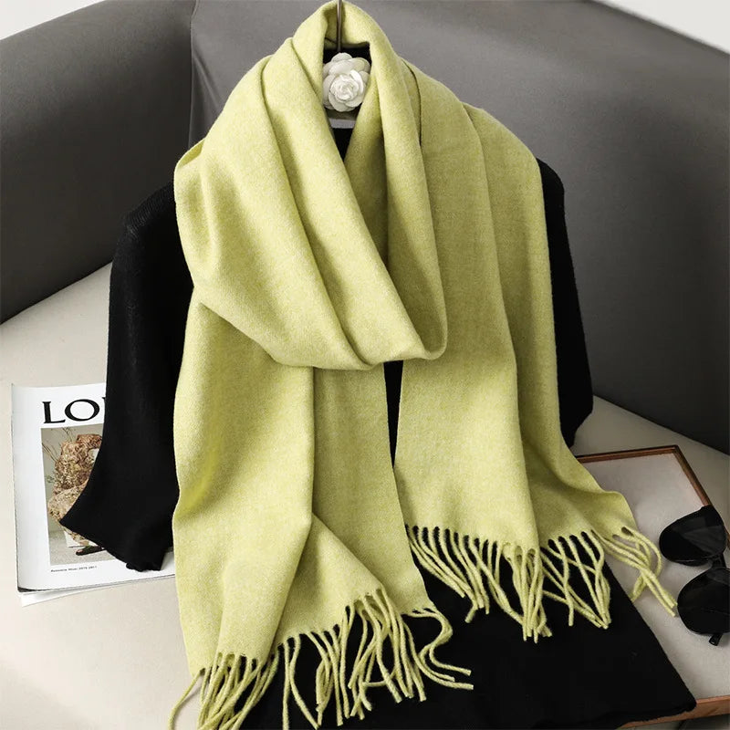 Winter Scarf Warm Thicken Cashmere Shawl Outdoor Fashion Luxury Tassels Pashmina Lady Wrap Windproof Scarves