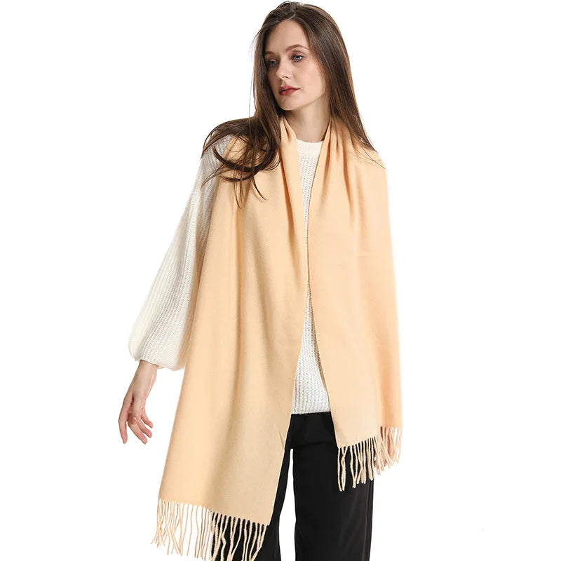 Winter Scarf Warm Thicken Cashmere Shawl Outdoor Fashion Luxury Tassels Pashmina Lady Wrap Windproof Scarves