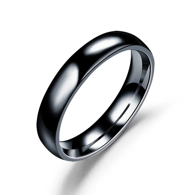Anillo Simple de titanio de 6mm para hombres y mujeres, anillos de boda de alto pulido para prevenir alergias, regalos de joyería para dedo de pareja de acero inoxidable