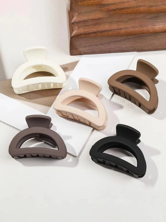 4/5Pcs Small Flower Matte Rectangle Jaw Hair Claw Clips for Women Girls Semicircle Barrettes for Thin Hair