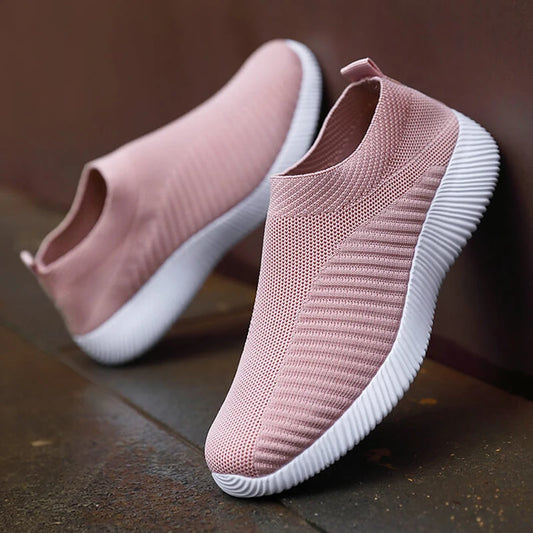 New Pink Women Shoes Soft Sneakers Lightweight And Comfortable Women Slip On Lazy Loafers Walking Shoes For Women Size 36-42