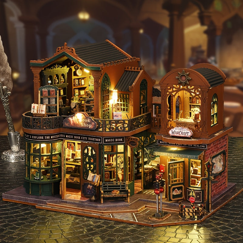 3D Wooden DIY Puzzle – Mini Bookshelf Kit (6 Compartments) | Perfect Gift