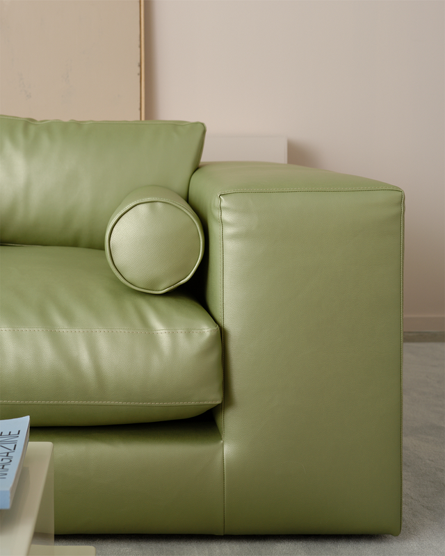 Ease Cylinder cushion Set. Faux leather 60x15cm